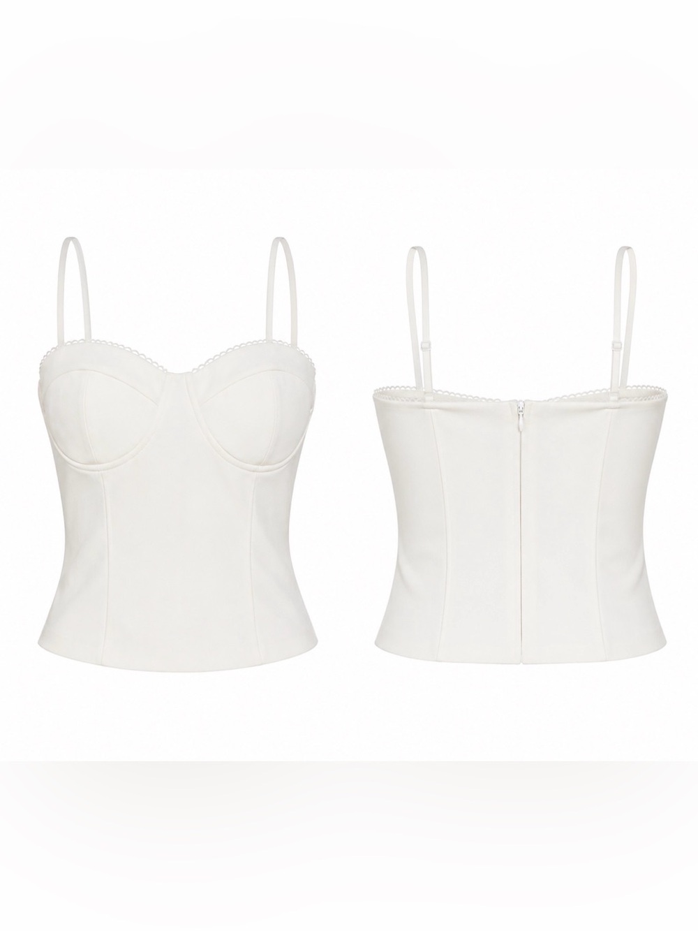 White Bustier Camisole with Adjustable Straps